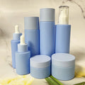 Luxury Wholesale 30ml 50ml Blue High Class Cosmetics Cream Lotion Skincare Glass Jars and Bottles Sets for Packaging Container