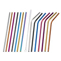 6mm Bent Straight Colorful Drinking Straws Stainless Steel Reusable Metal Smoothie Straws
