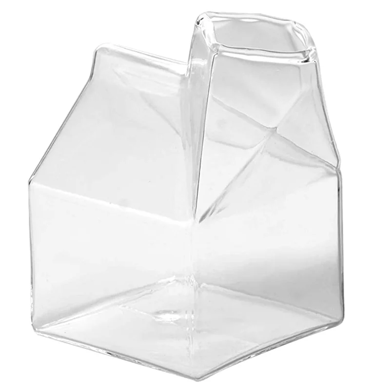 Elegant Half Pint Glass Milk Carton Elegant Drinkware for Creamer Product Type Glass Drinkware