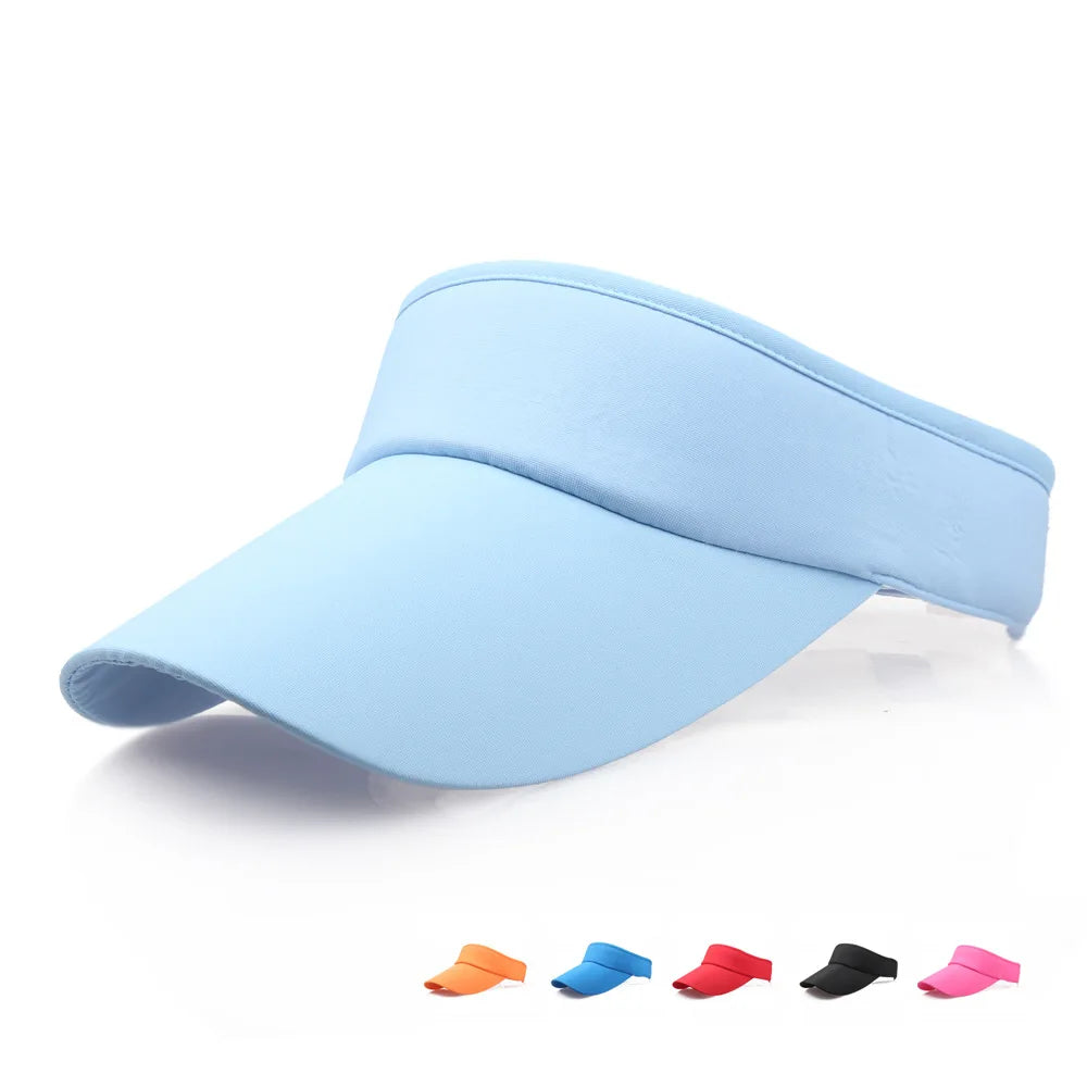 Sun Hats Men Women Cotton Adjustable UV Protection Visor Cap Empty Top Tennis Golf Running Sunscreen Cap