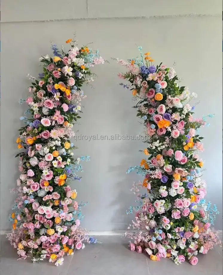 Hot Sale Indoor Outdoor Playground Equipment Purple Horn Arch Artificial Wedding Flowers Arch
