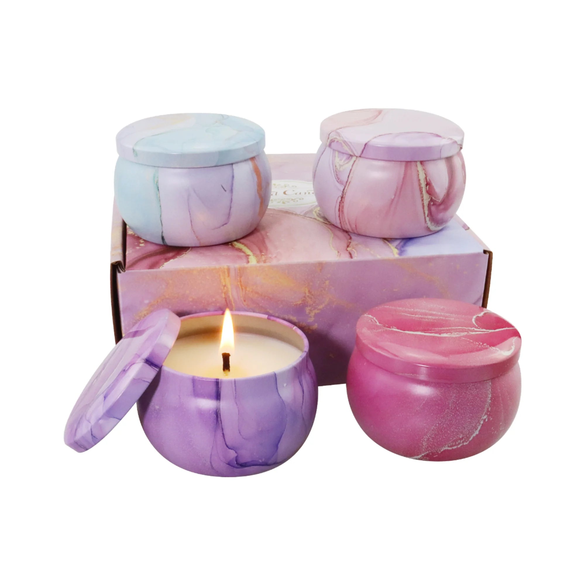 Hot Sell Modern Handmade Art Candle Jasmine Scented Soy Wax Travel Gift Decorative Scent Tin Box Christmas