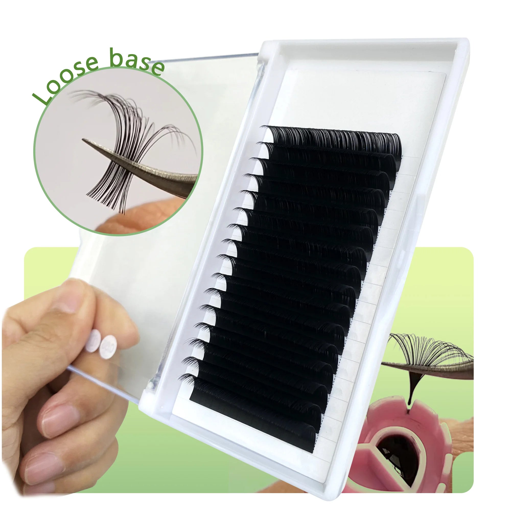 Individual Lashes Silk Volume Lash Trays Natural Eyelashes Matte Black Russian Volume Lash Extensions