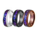 POYA  Vintage Sandblasted Tungsten Ring for Men  Blue Galaxy  Meteorite Shaving Inlay for Wedding Engagement or Anniversary Gift