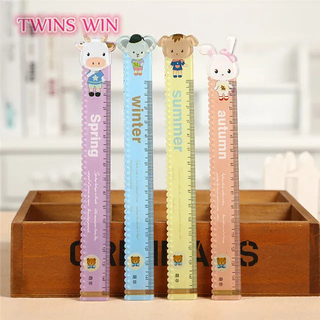 15CM Cute Animal Design Wave Line Straight Ruler for Students Stationery Ruler 280