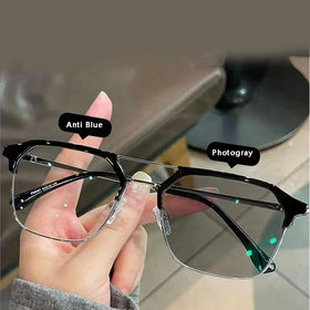 MK2310271 New Photochromic Photogray Lunett Color Changing Double Bridge Myopia Glasses Anti Blue Light Eyeglasses Frames