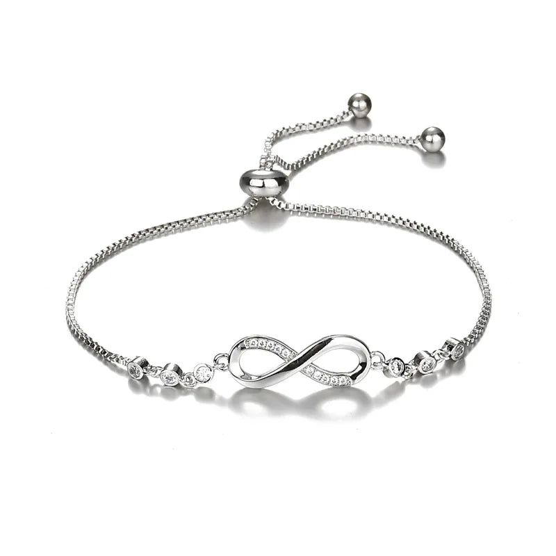 Fashion RTS Simple Style Women Rhinestone Bracelet Chain Stainless Steel Jewelry