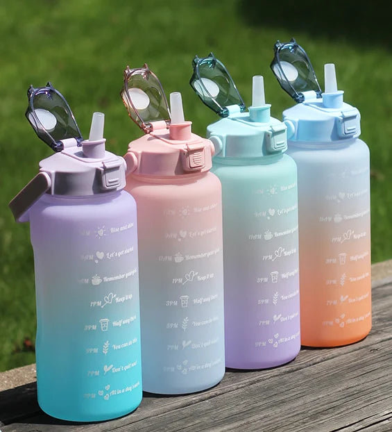 Hot Sale 2000ml Large Capacity Gradient Water Cup Space Cup Outdoor Portable Bomb Cover Spray Paint Gradient Water Cup