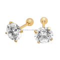 Wholesale Newest Design Fashion Small Screw Buckle 14K Real Gold With Moissanite Earrings Designs for Girls