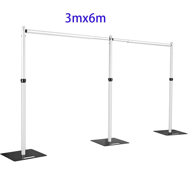 Portable 3mx6m Backdrop Stand Heavy-Duty Pipe & Drape System for Wedding Party Event Decorations Trade Show Booth