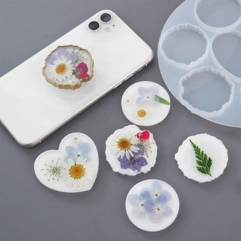 DIY Craft Handmade Display Irregular Epoxy Resin Phone Stand Mold Mobile Bracket Silicone Mould