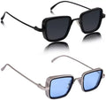 Men's Retro Thick Edge Metal Shades for Women Trend Square Punk Metal Frame Sun Glasses Lentes De Sol Hombre