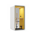 Modern Portable Acoustic Office Pod Booth Single Person Soundproof Modular Design Aluminum Frame LED Lighting Home Hotel School