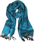 Plum Feathers Two Tone Vintage Paisley Pattern Pashmina Scarf