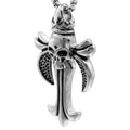 Vintage Style Titanium Steel Skull Cross Sanskrit Pendant Necklace Hip Hop Punk Style Gift for Women Men Fine Pendants & Charms
