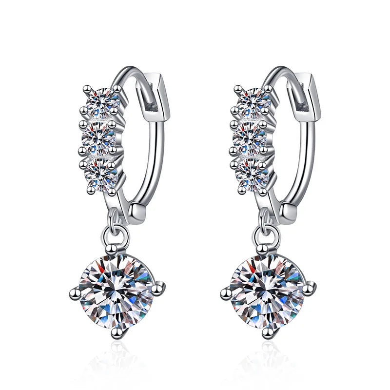 S925 Silver Moissanite Diamond Earrings
