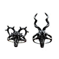 SS8-1079R 2023 New Creative Design Stainless Steel Horned Deer Ring Flower Ring Couple Ring for Women Men Cute Jewelry Wholesale