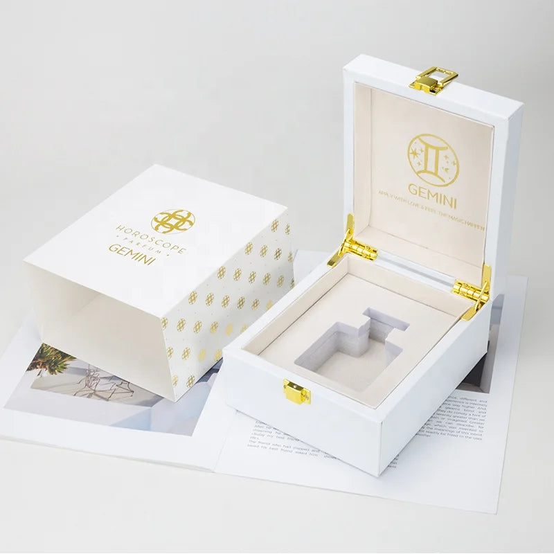 Luxury White Wood Pu OUD Leather Box Cosmetics Bottle Arabic Attar Perfumes Oil Cologne Bottle Packaging Perfume Gift Boxes