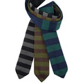 Two-Toned Stripe Men's Polyester Knit Necktie Arrow End Knitted Ties With Durable Polyester Material for Men