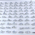 Fashion Rhinestone Crystal Mixed Wedding Engagement Rng Silver Plated White K Gold Mosan Diamond Ring