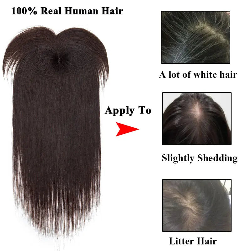 New Arrival Women Toupee Straight Durable Silk Base Hair Toupee Women Human Hair Topper