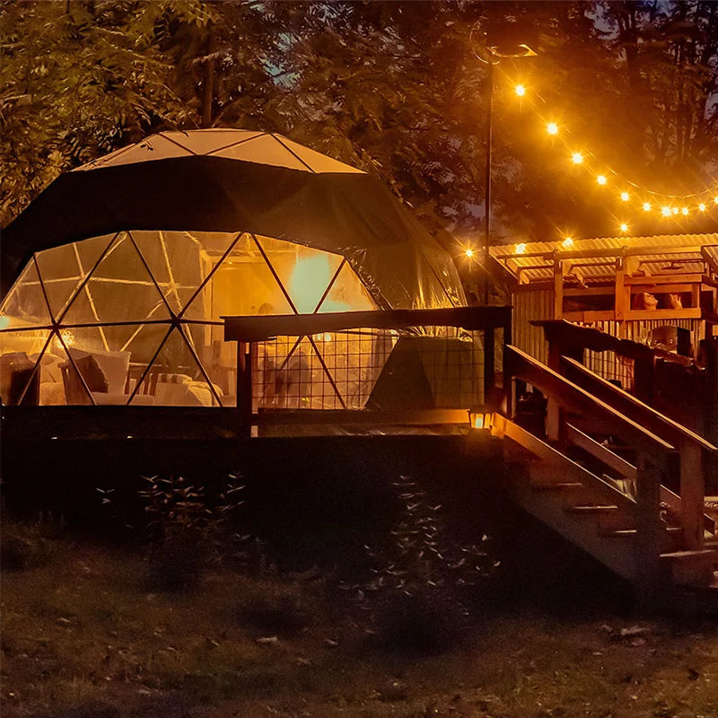 6m Diameter Outdoor Hotel Dome House Glamping Geodesic Dome Tent for Sale With PVC Roof Cover