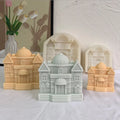 Retro Castle Candle Silicone Mold Home Plaster Decorative Ornaments Cake Baking Making Mould DIY Aromatherapy Candle Making Tool
