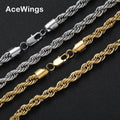 SC021  8mm 16" 18" 20"  24"  Stainless Steel  Rope Chain  Hip Hop Chain Necklace