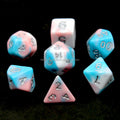 HS 7pcs Set D20 Polyhedral RPG Board Games 3-Color Blue White Better Visibility Pind Dice for Dungeons Dragons DND Usage