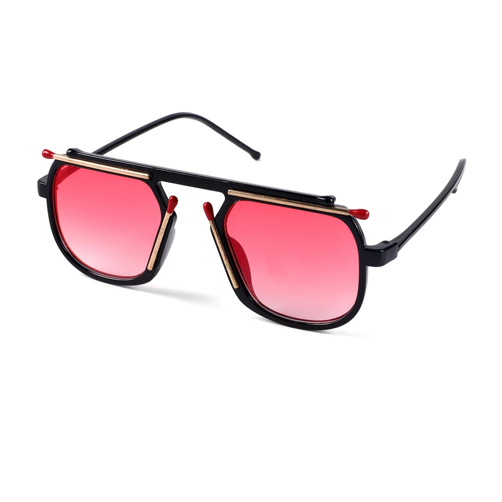 3748 Matches 2022 Chunky Double Bridge Black V Design Gold Yellow logo Golf Women Lunettes De Soleil Femme Sunglasses Men