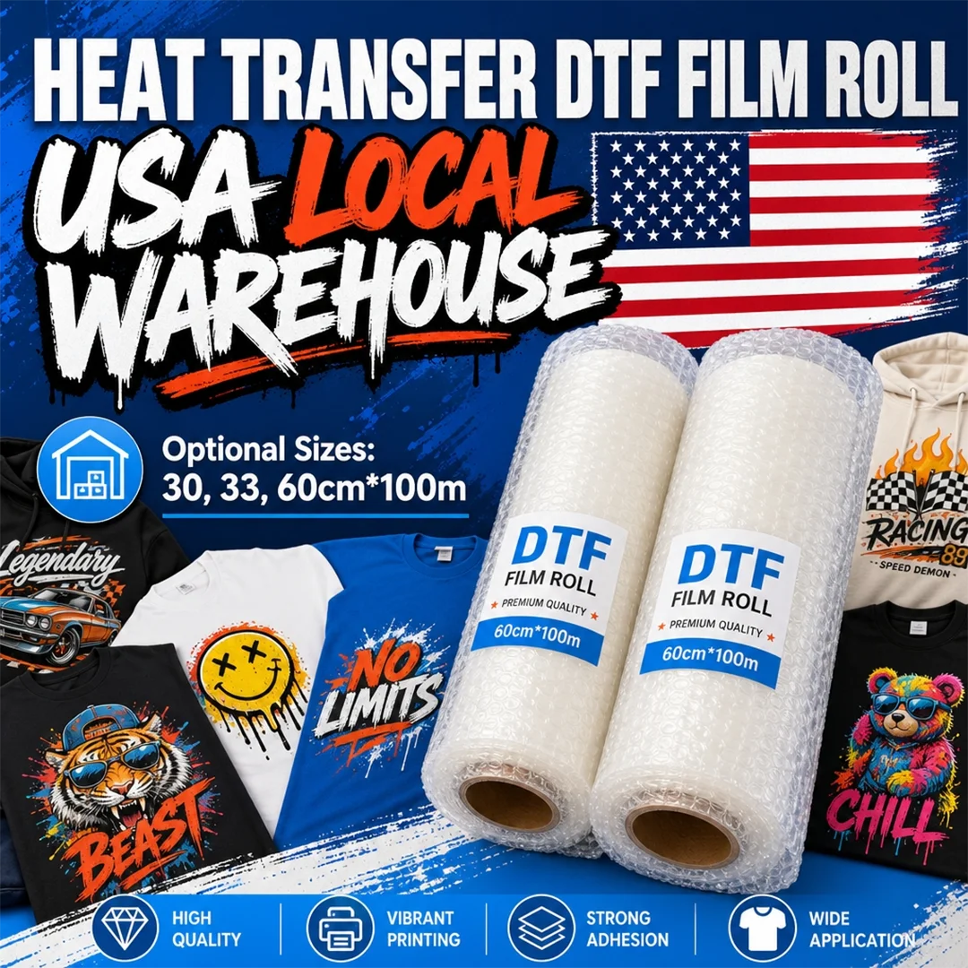 PET Film Transfer DTF Film Roll 24 Inch Hot Peel A3 A4 30cm 33cm 60cm Heat Transfer Printing Paper for DTF Printer MegaBDM