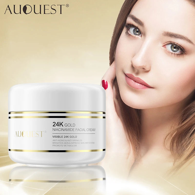 Korean Skin Care Organic Best Anti Aging Wrinkle Organic Moisturizing 24K Gold Niacinamide Beauty Face Cream