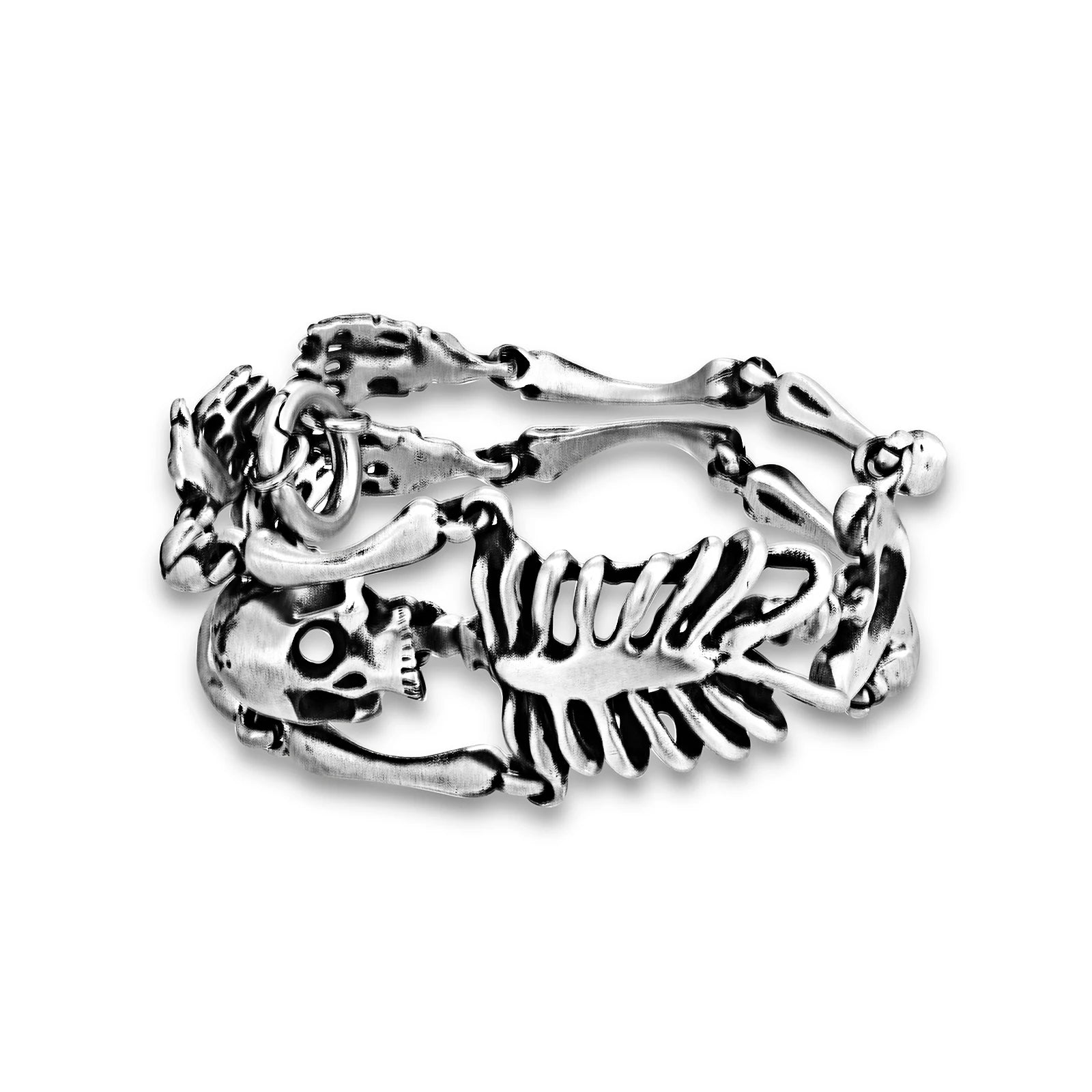 Custom Masculine Skull Bracelets Stainless Steel Jewelry Charm Skull Skeleton Bracelet for Man