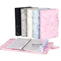 Leather Marble A5 Hardcover Thermal Binding Loose Leaf Notebook Journal with Cash Envelope Gift