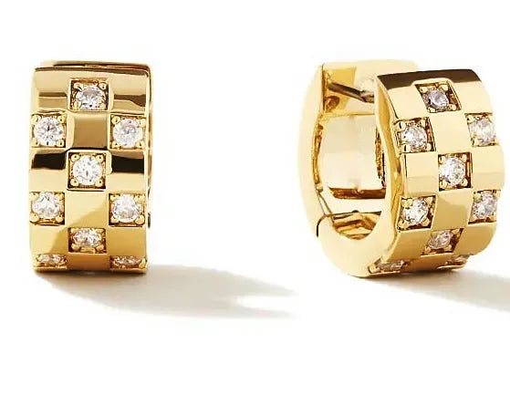 2025 Trendy 18K Gold Plated 925 Sterling Silver Brilliant Cut Zircon Hoop Earrings Delicate Compact for Weddings Parties Gift