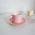 Macaron Color Coffee Cup and Saucer Ice Cream Cup Ceramic Mug