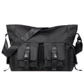 Fashion Casual Black Messenger Bag for Men Large Capacity Shoulder Crossbody Outdoor Travel Canvas Bag All Seasons OEM Brand
