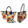 Fancy Custom Design Women Portable Traveling Handbags Hand Bags Large Capacity Neoprene Ladies Hand Bag Shopping Beach Tote Bag