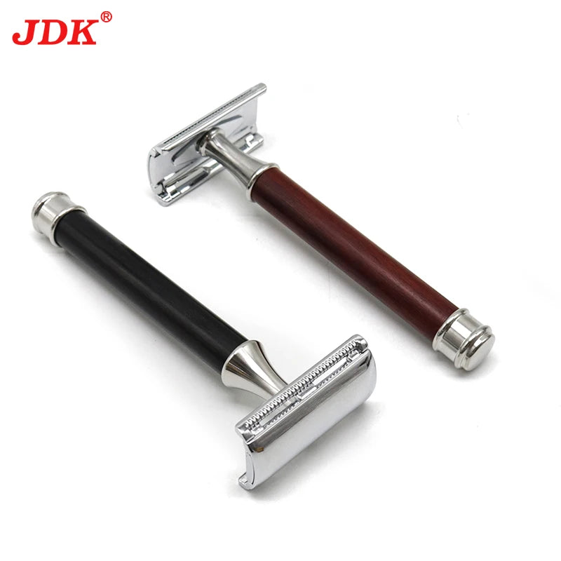 Best Classic Black Wood Handle Facial Hair Removal Shaving Double Edge Blade Metal Barber Shaver Razor