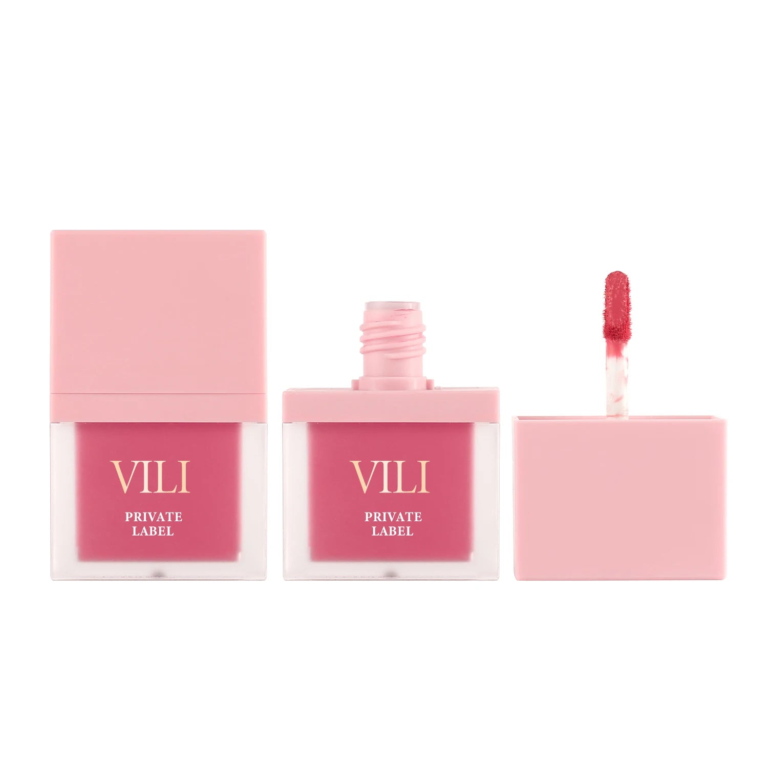 Cosmetic Container Pen Lip Gloss Tubes with Brush Vinyl Labels for Lip Gloss Tubes