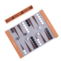 In Stock New Design Travel Foldable Portable Fabric Chess Games Set Handmade Premium Luxury Roll up Leather Backgammon