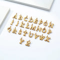 Top Fashion 18k Stainless Steel Embossed Initial 26 English Alphabet Letter Pendant for Jewelry Making