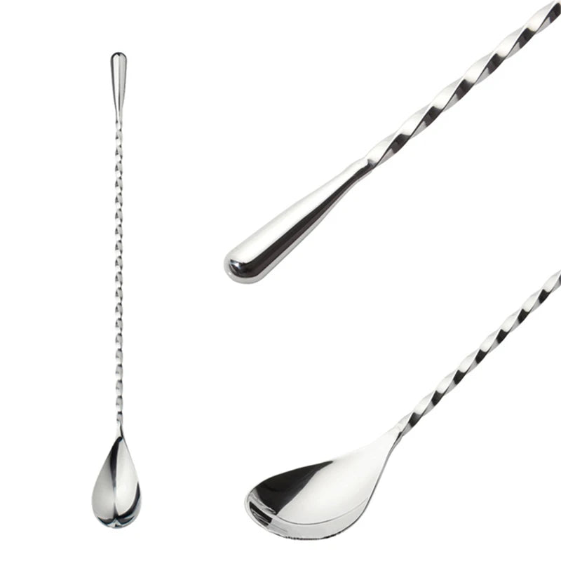 304 Stainless Steel Double-Head Bar Spoon for Cocktail Shaking Milk Tea Coffee Fruit Salad More!