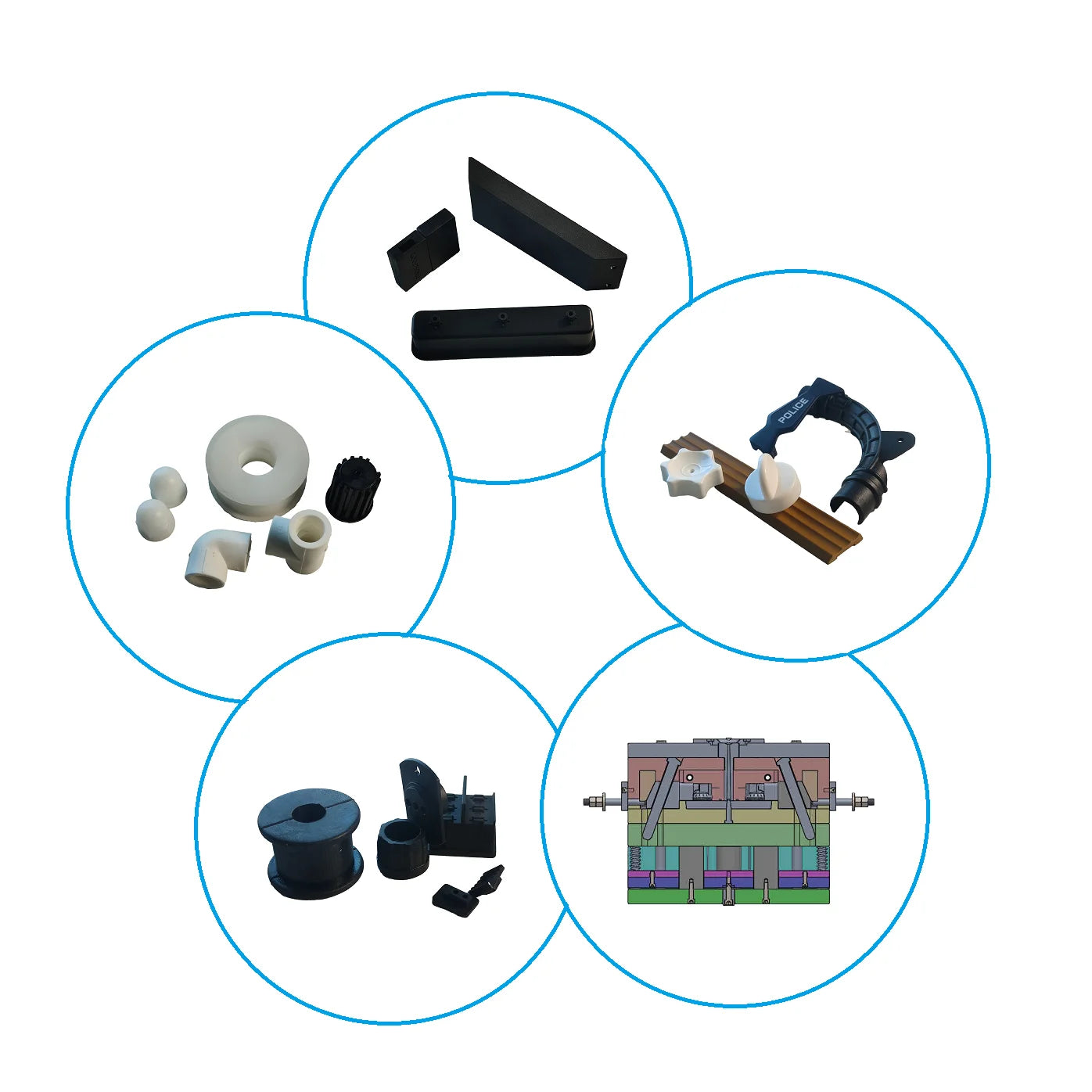 Customized Shapes OEM Mold Plastic Injection Products PA PC PP PU PVC ABS Silicone Rapid Prototype Service