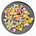 Resin Glow in Dark Rabbit Flower Round Heart Star Candy Artificial Sugar Food Sweets Ornament Figurine Craft Miniature Doll Hous