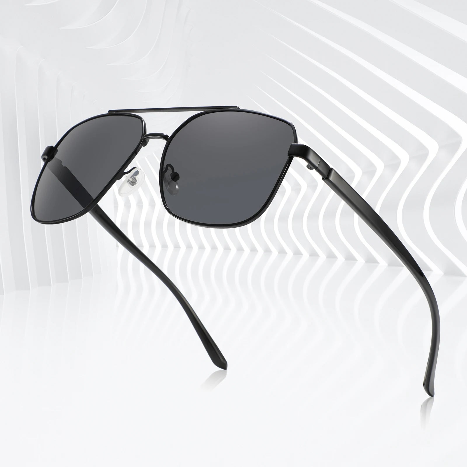 Latest Square Stainless Steel Frame Sunglasses Brand Design Men Polarized Sun Glasses