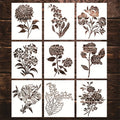 Flower Painting Stencils Large Peony Hydrangea Hibiscus Flower Big Size Stencil Patterns Designs