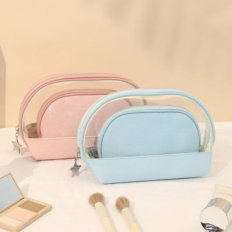2026 Year New Semicircle Two-Piece Multi-Functional Cosmetic Bag Large Capacity Ins Style Good-looking Storage Bag Customizable