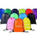 New Recycle Microfiber Drawstring Bag Bagpack 420d Nylon Polyester Orange Drawstring Backpack With Logo Printing