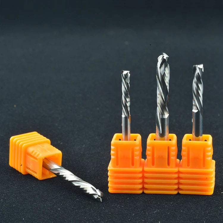 UP & DOWN Cut 3.175/4/5/6/8mm Two Flutes Spiral Mill Tool Cutters for CNC Router Compression Wood End Mill Cutter Bits